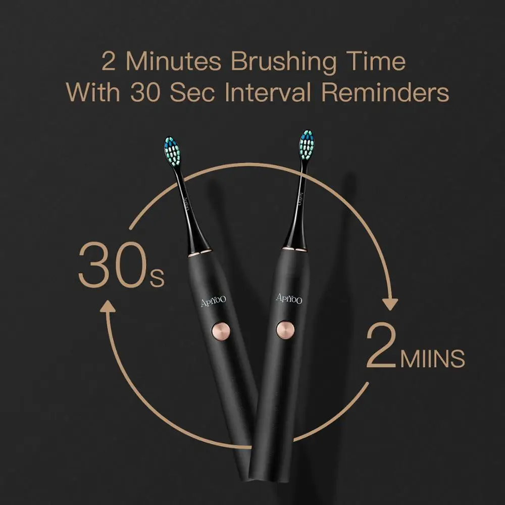 

Sonic Toothbrush Rechargeable Apiyoo Electric Toothbrush 5 Mode Adult Timer IPX7 Waterproof Automatic Ultrasonic Brush