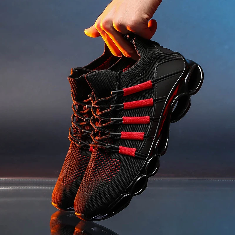 

2019 New Breathable Air Mesh Men Running Shoes Jogging Gym Training Althetic Outdoor Sport Shoes Red Green Brand Sneakers