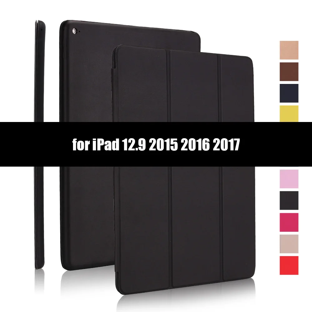 Black-1 Ультратонкий умный чехол для iPad Pro 12,9, складной чехол-книжка из искусственной кожи s для iPad Pro 12,9 Pro 11 12,9 - Цвет: Black-1