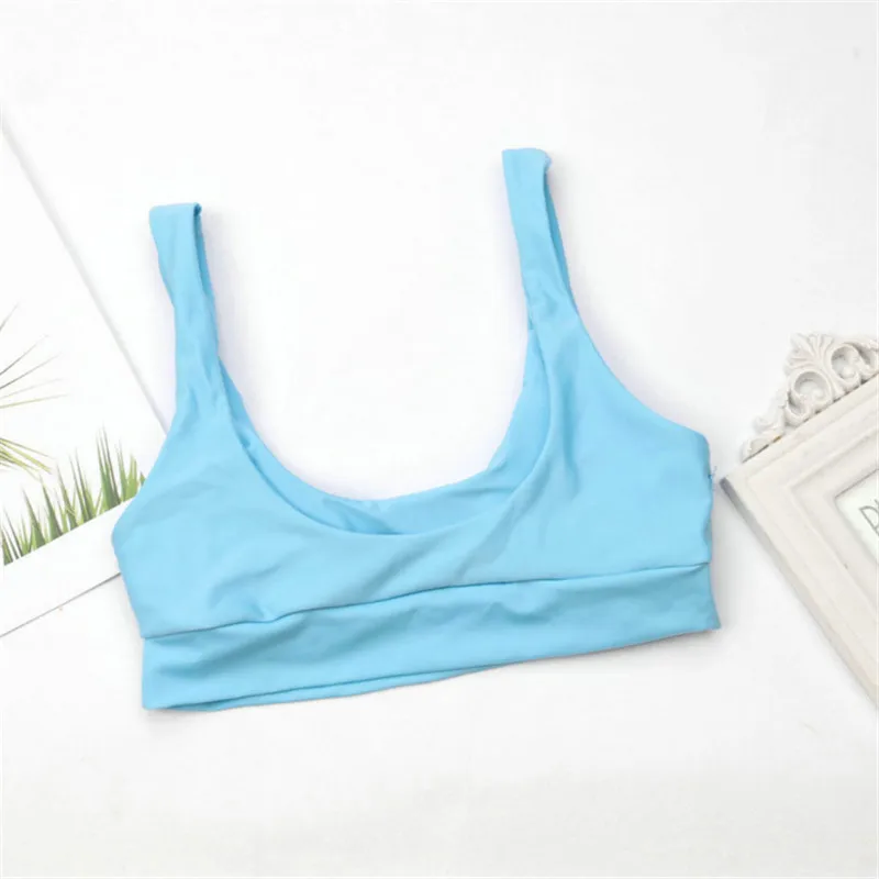 Женский раздельный купальник однотонный с пуш-ап бюстгальтером и трусиками