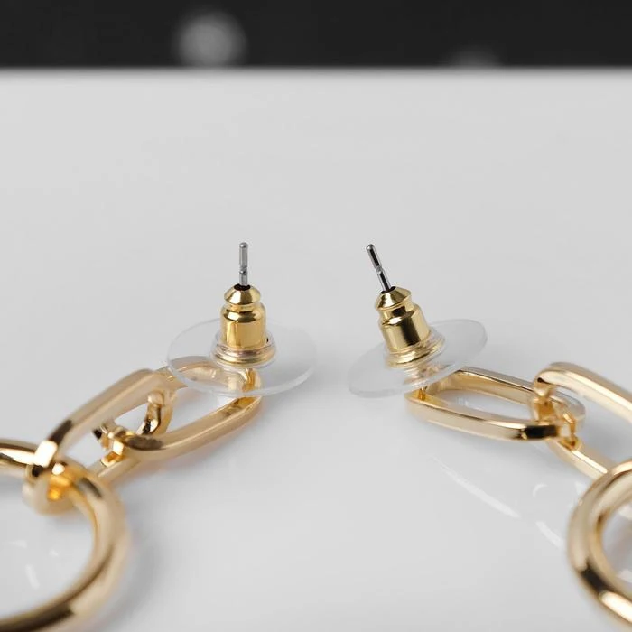 Серьги металл Тренд кольца-звенья |