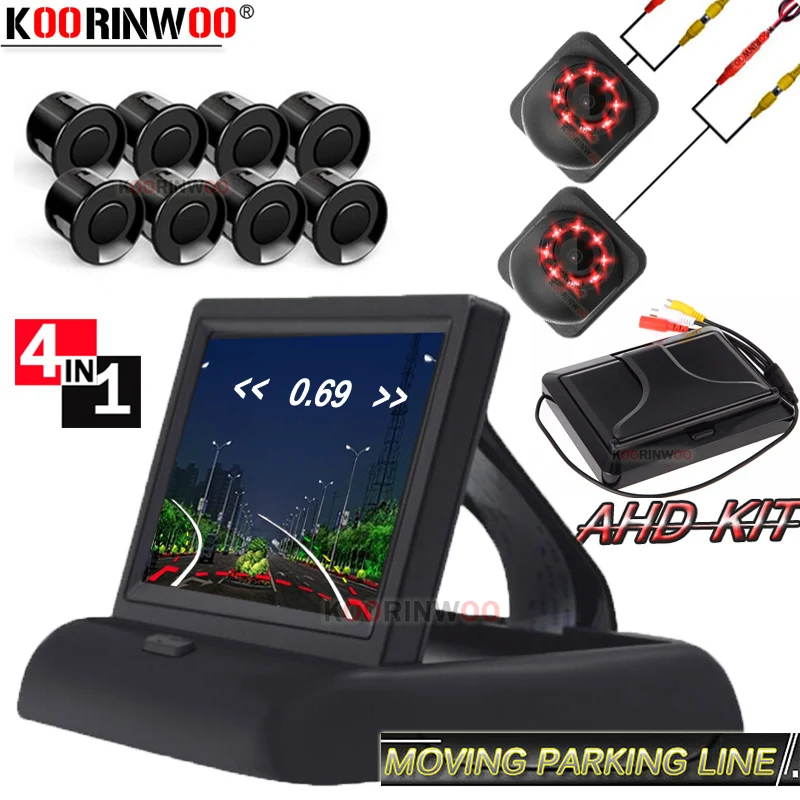 Koorinwoo CCD Автомобильная камера заднего вида фронтальная парковочный датчик 8 с