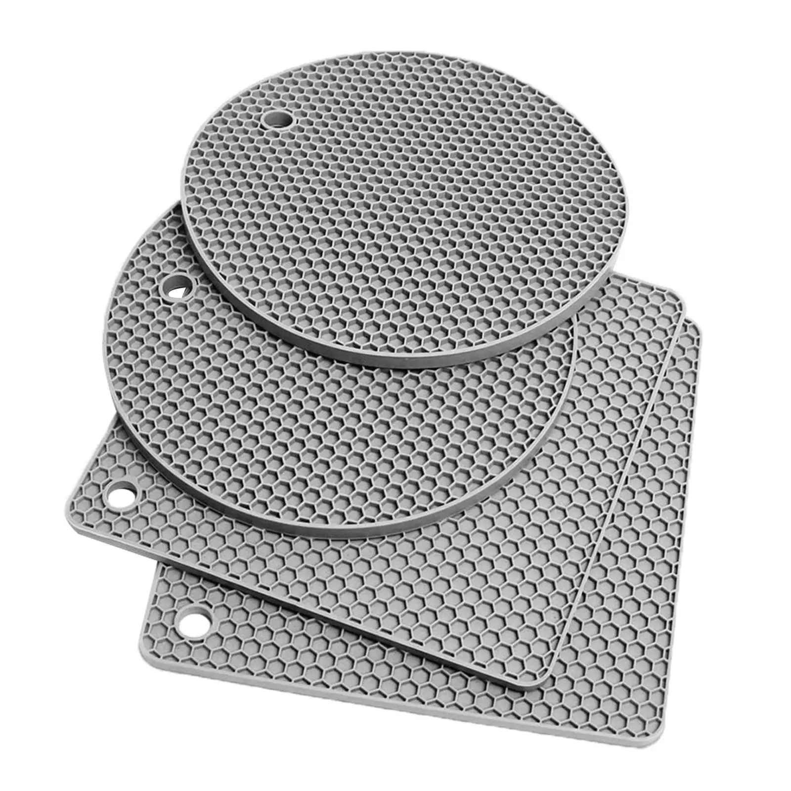 

4 Pcs Silicone Pot Holders Non-Slip Trivet Mats Heat Resistant Table Mat