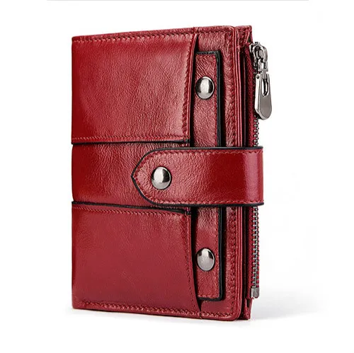 Женская мода RFID женский короткий кошелек из натуральной коровьей кожи Женский