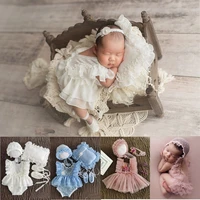 0 1month newborn photography props baby hat headband lace romper bodysuits outfit baby girl dress costume photography clothing