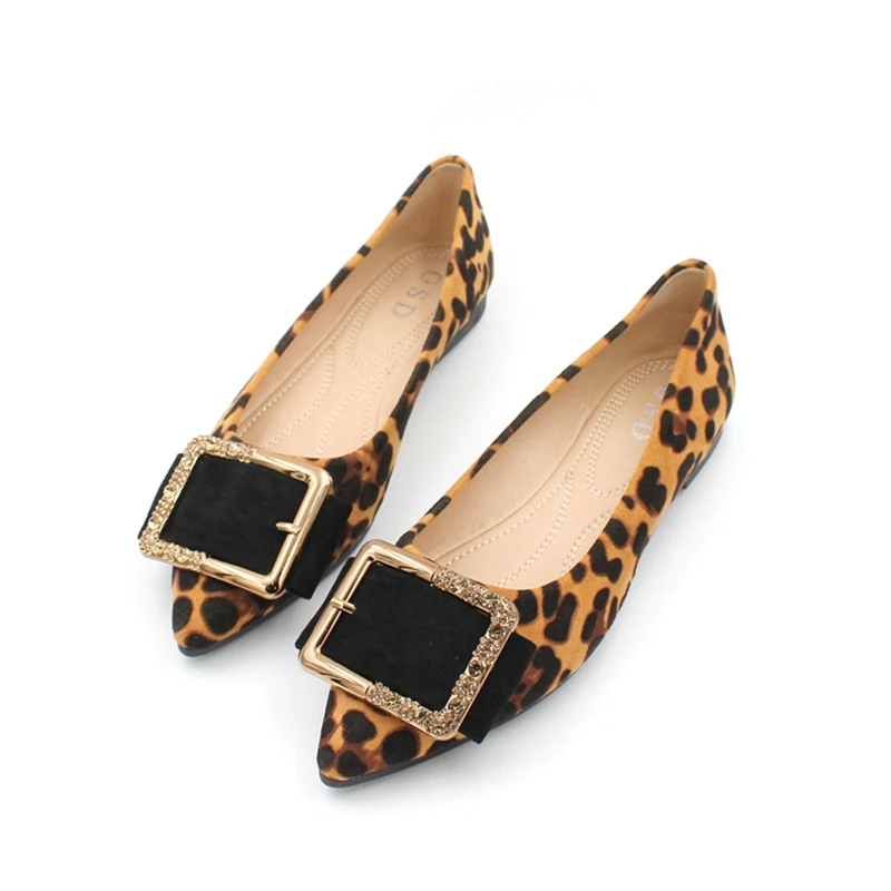 

Lady Shoes Flat Heel Leopard Fashion Classic All Match Extra Big Size 44 45 46 Small Size 31 32 33 34 Pointed Toe Women Flats