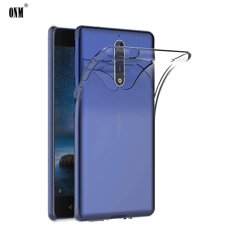 Чехол для Nokia 8 6 5 1 термополиуретановый Силиконовый прочный прозрачный установлены Бампер Мягкий чехол для Nokia 1, 5, 6, 8 лет, прозрачный защитный чехол для задней крышки