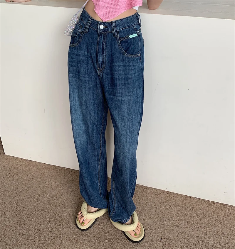 

Port Style Jeans Women's Summer Pants High Waist Slim Straight Pants Loose Wide Leg Pants