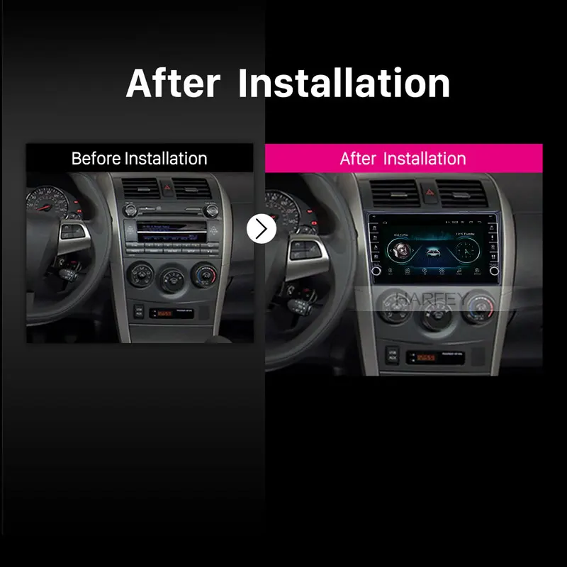 Автомобильный мультимедийный плеер Harfey 2Din HD Android 9 1 Navi для Toyota Corolla 2006 2007 2008 2009 2010