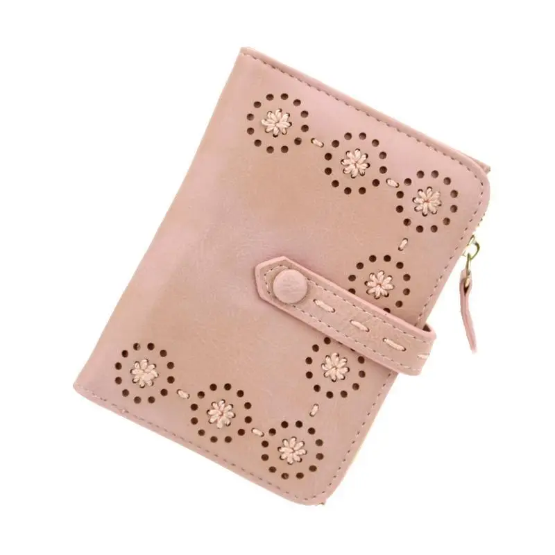 

Fashion Laser Hollow Out Women Wallet 2021 Small Lady Purse Pu Leather Female Wallet Short Brand Girl Purse Casual Lady Wallet