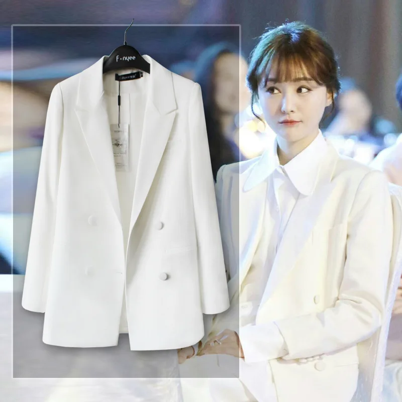 Office ladies suit jacket spring and autumn new shirt wild slim suit temperament commuter pioneer white small suit female jacket