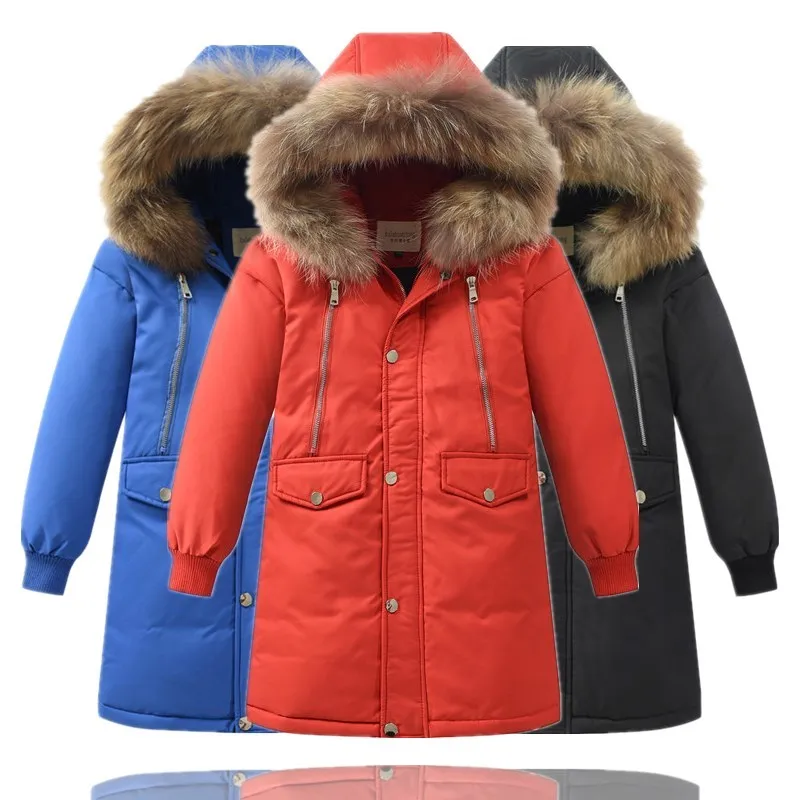 Kids Down Coat Winter Fashion Zipper Design Children's Parkas Outwear Jacket For Teen Boys 6 8 10 12 14 15 Years Overcoat