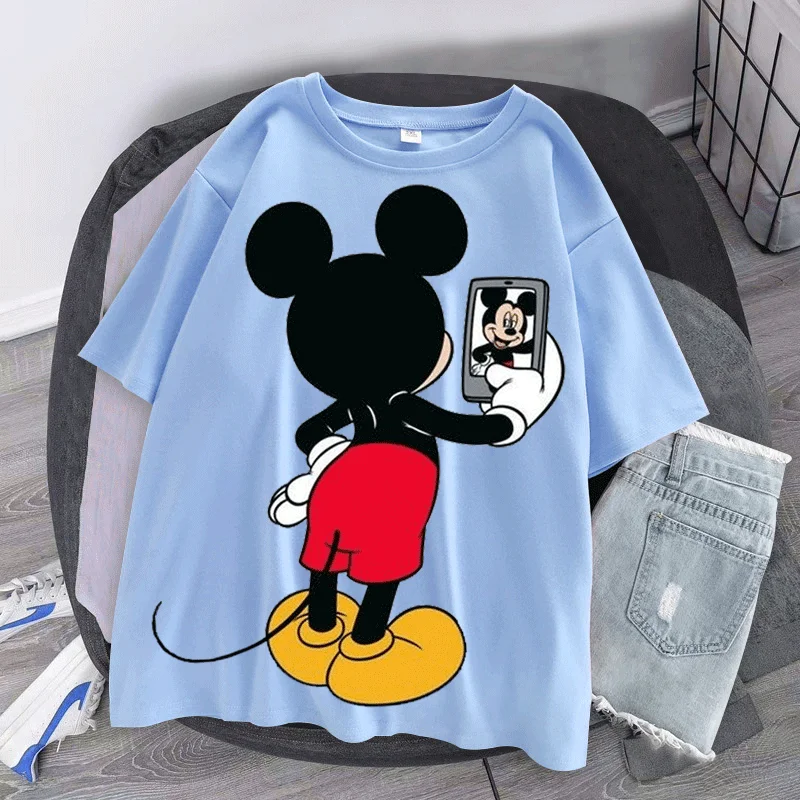3D printing Harajuku summer casual women's T-shirt Ulzzang streetwear Kawai Mickey oversized Disney | Женская одежда