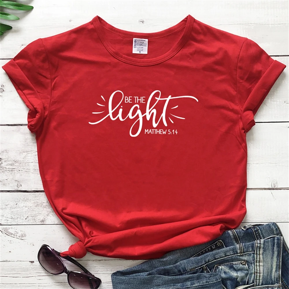 Женская футболка с надписью Be The LIght | одежда