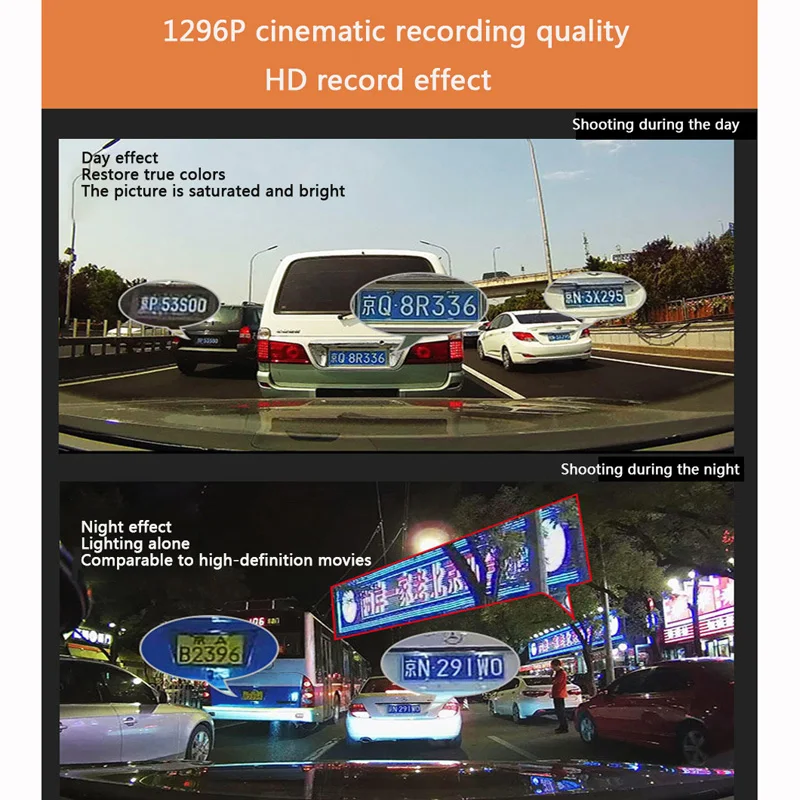 4-дюймовый IPS видеорегистратор с двумя объективами FHD 1080P светодиодный ночным