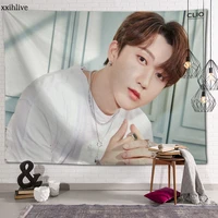 customized kpop changbin hanging fabric background wall covering home decoration blanket tapestry bedroomliving room wall decor