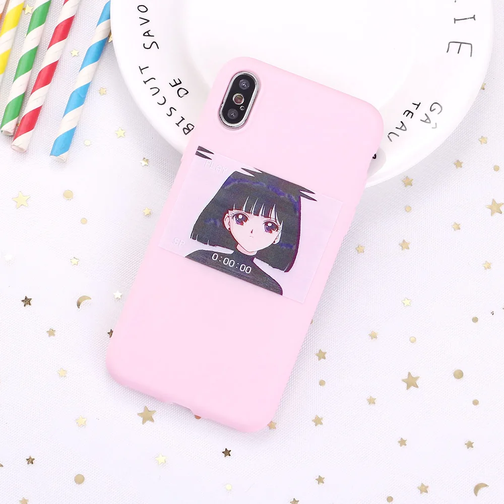For 11 Pro 8 8Plus X XR 7 7Plus XS Max 6 6S 5 SE Harajuku Sailor Moon Summer Girl Candy Silicone Soft Phone Case Coque Funda