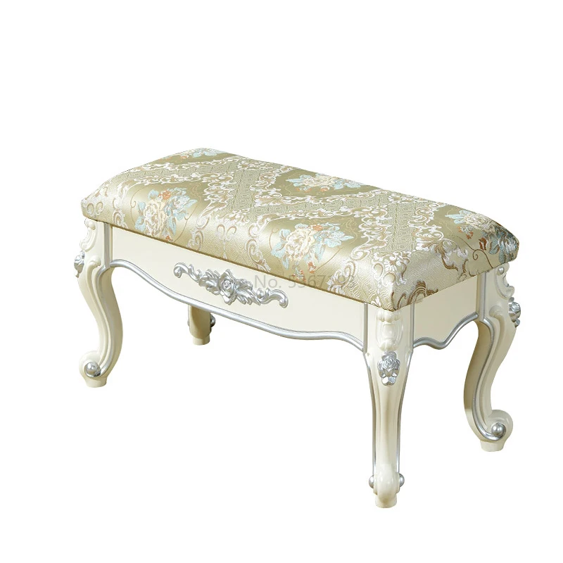 Американский табурет для ног экономный дома гостиной Европейский резной кожаный