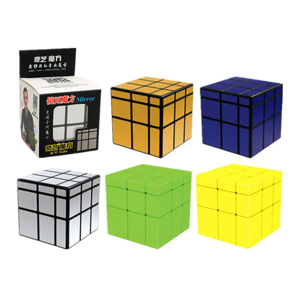 

Qiyi Mirror Cube 3x3 Speed Cube 57mm 3x3x3 Magic Cube Puzzle Educational Toys For Children Silver/Golden/Green Mirror Blocks