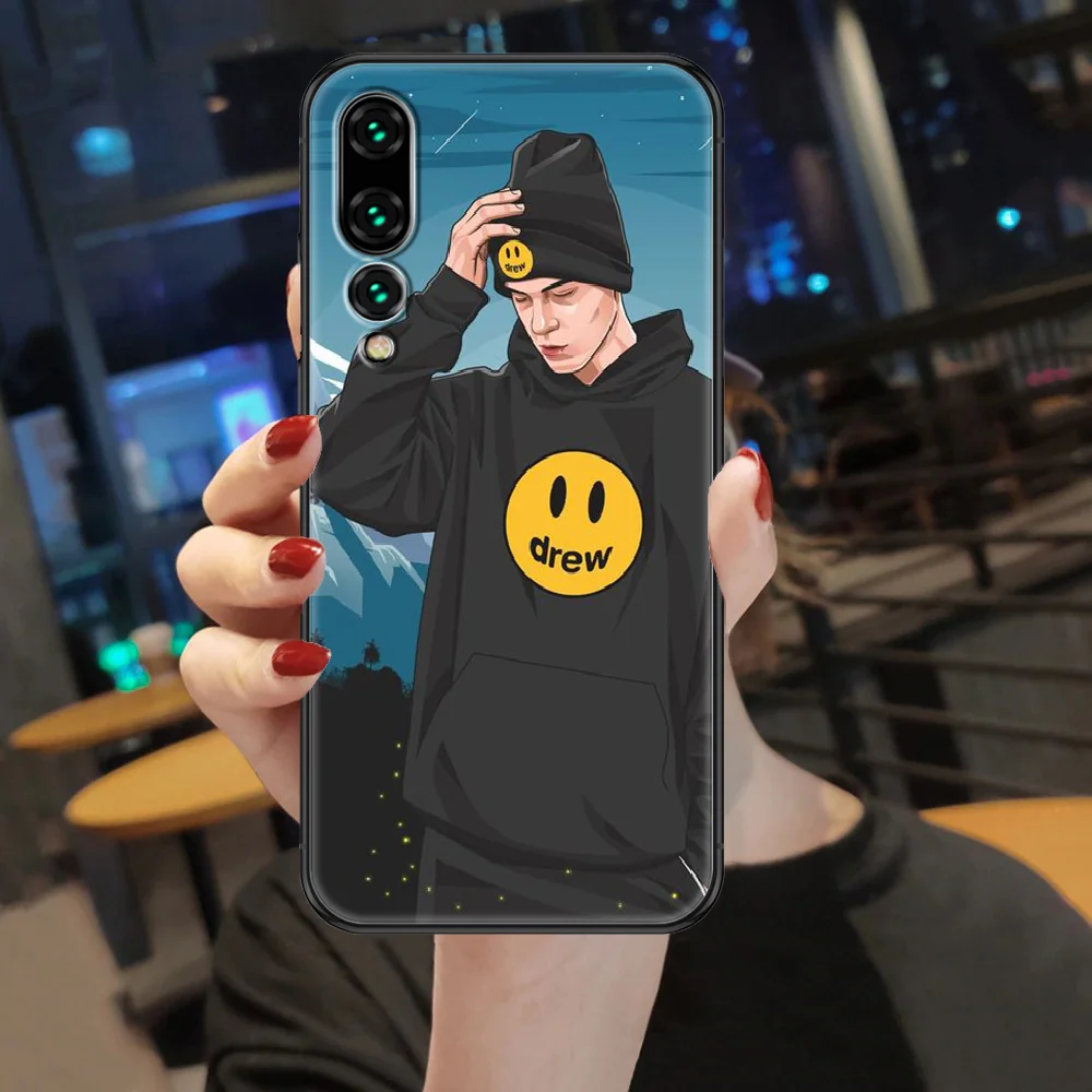 

Justin Bieber Fashion Drew Phone case For Huawei P Mate P10 P20 P30 P40 10 20 Smart Z Pro Lite 2019 black silicone cell cover