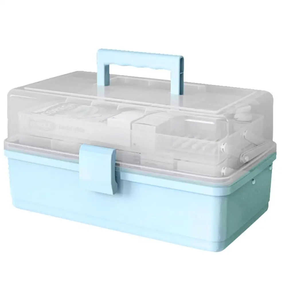 

Portable Plastic Home Cosmetics Medicine Case Drug First Aid Kit Storage Box