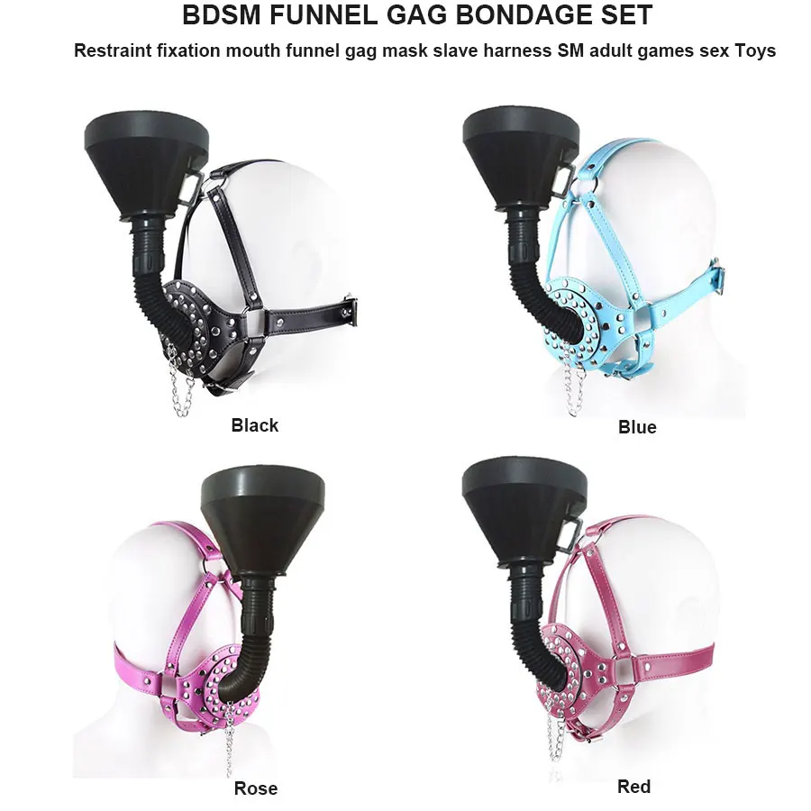 Маска-воронка для рта кляп БДСМ набор портупей бондажа раба сдерживание тяжелого