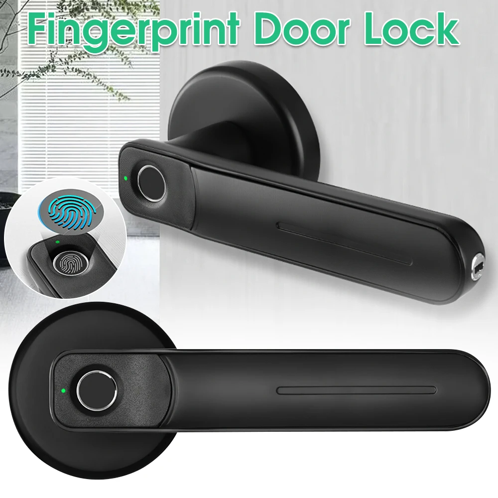 

Fingerprint Door Lock Electronic Bedroom Sensitive Smart Biometric Lock USB Port Security Anti Theft for Home Office with 2 Keys