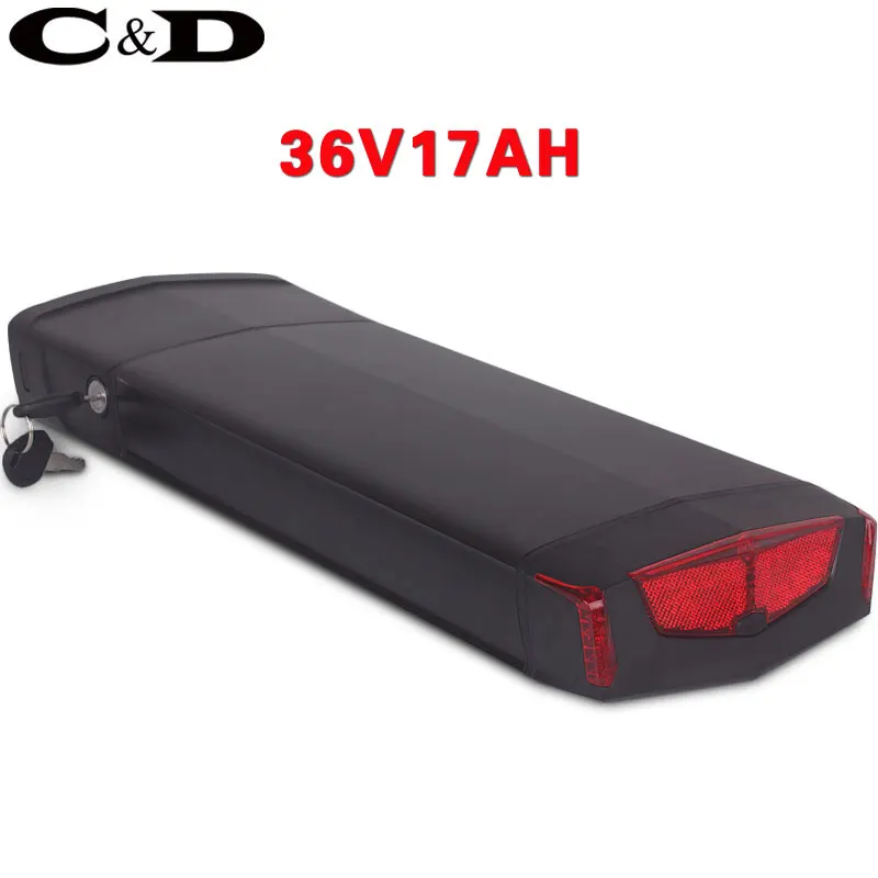 36V 17AH 2A charger Задняя стойка 48 В батарея 36 В батарея для электровелосипеда 52 В батарея для электровелосипеда для велосипеда литий-ионная аккумуляторная батарея для багажника - Цвет: 36V 17AH 2A charger