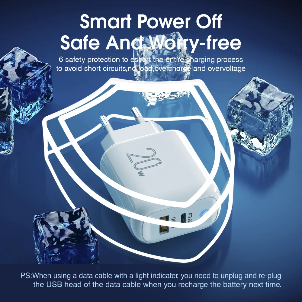 Зарядное устройство Vothoon Quick Charge 3.0 QC PD Charger 20W USB Type C Fast для iPhone 12 XS Max Samsung Xiaomi Phone.