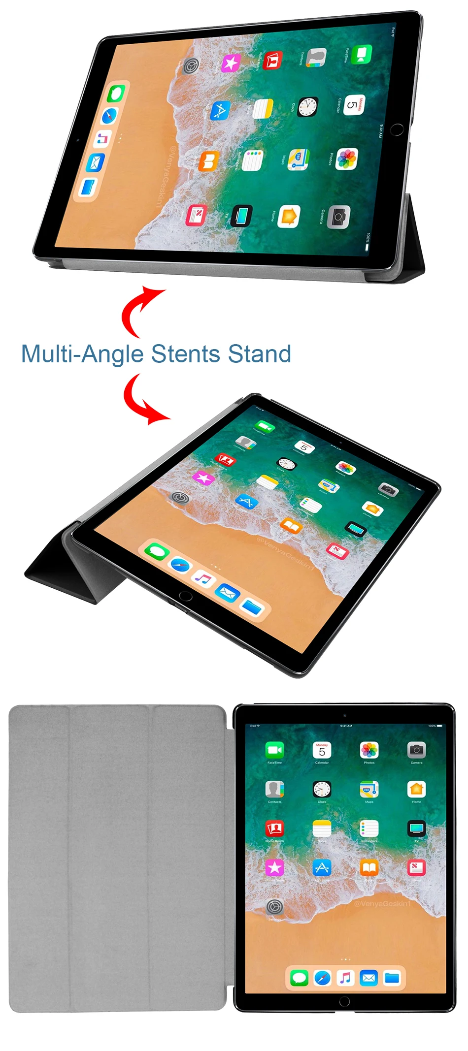 MTT смарт-чехол для iPad Pro 12,9 дюйма A1584 A1652 A1670 A1671 из искусственной кожи флип-Стенд чехол для планшета Авто Режим сна/Пробуждение