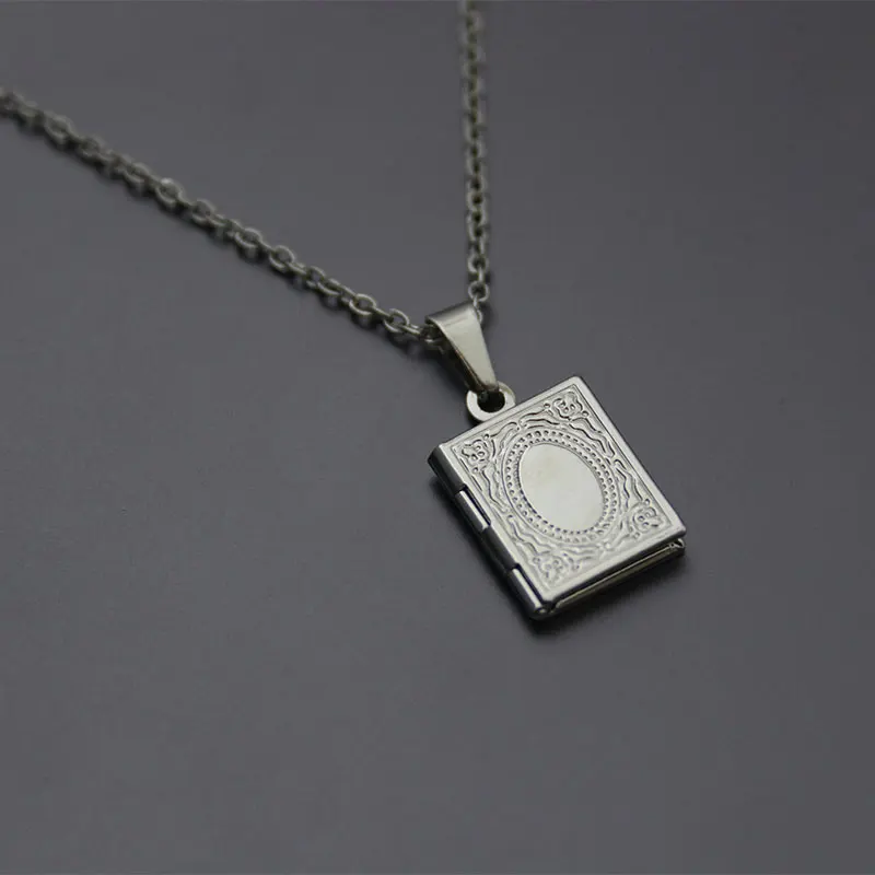 1 шт. крошечные гравированные квадратные кулон фоторамка геометрические