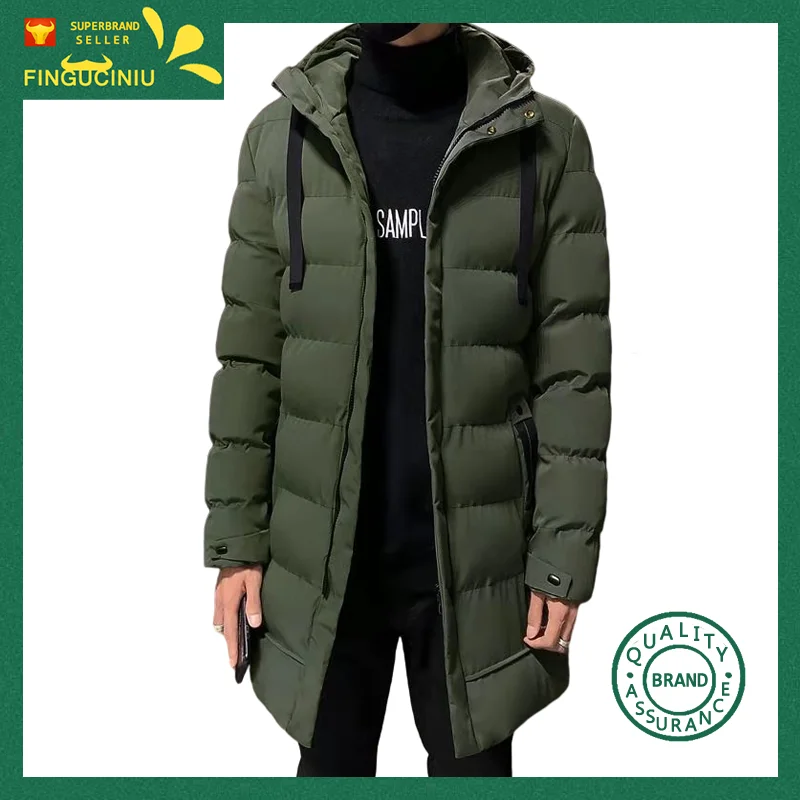 

Winter 2022 Men's Down Jacket Hooded Fashion Long Down Coats Men Windproof Waterproof Thick Warm Brand Mens Clothing Long Parkas
