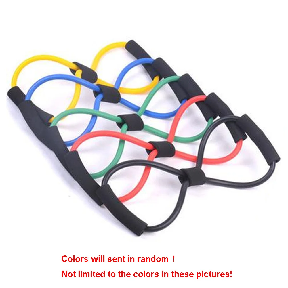 New Arrival &quot8&quot Shaped Elastic Rubber Sports Loop Yoga Expanding Strap Pilates Fitness Belt extension strap Random Color | Спорт и