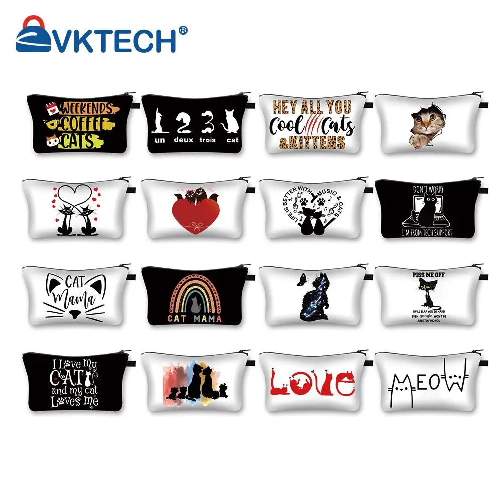 

Портативная дорожная косметичка с принтом кошки, Сумка Для Хранения Туалетных Принадлежностей