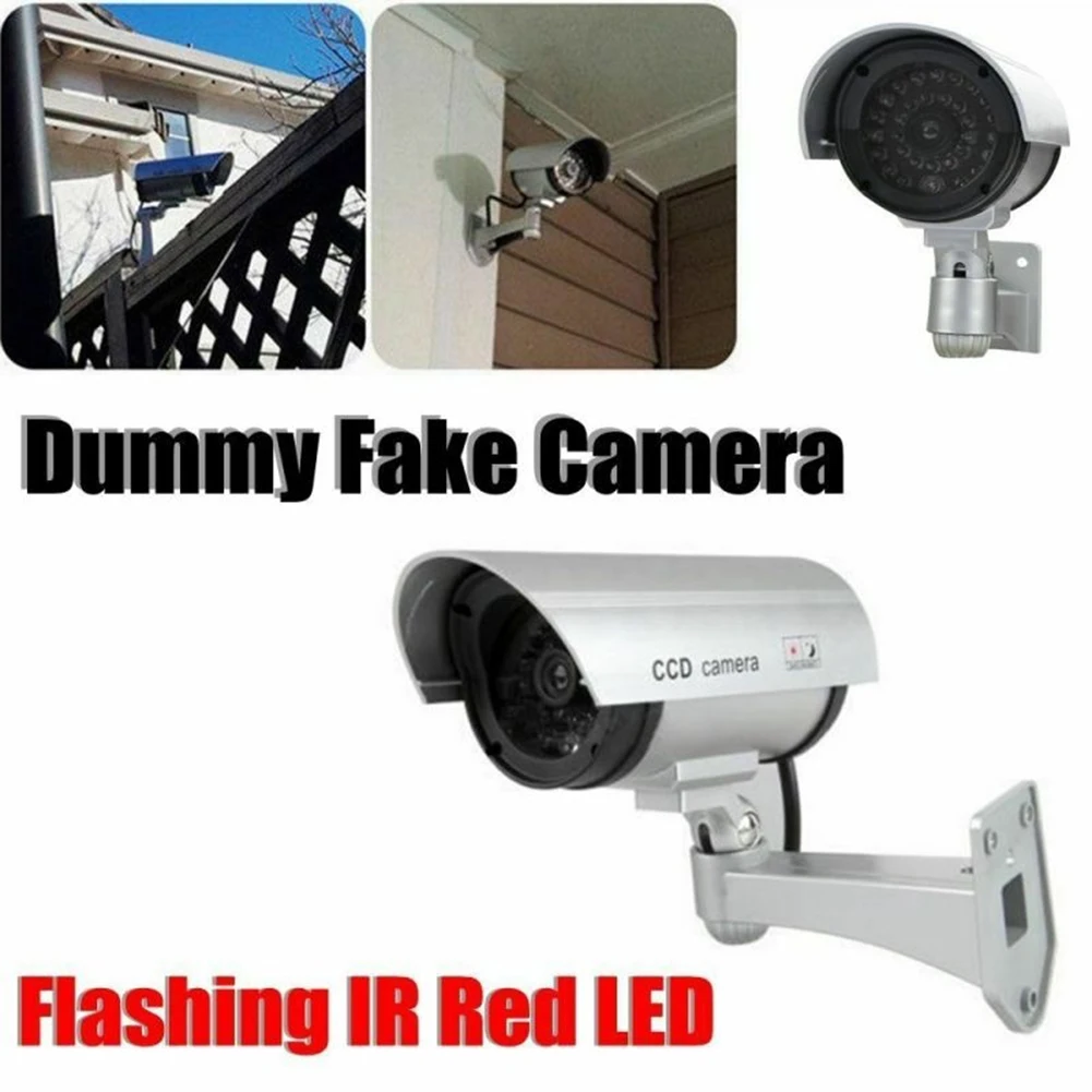 

Simulated Dummy Camera Solar Powered Simulation Monitors Fake CCTV Outdoor Waterproof Emulational IR LED Flash Red Security Home