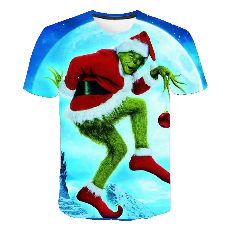 

New 3d Printed T-shirt Movie Green Grinch T-shirt Top Fashion Cute Animal Pattern Men And Women Fashion Clothing T-shirt