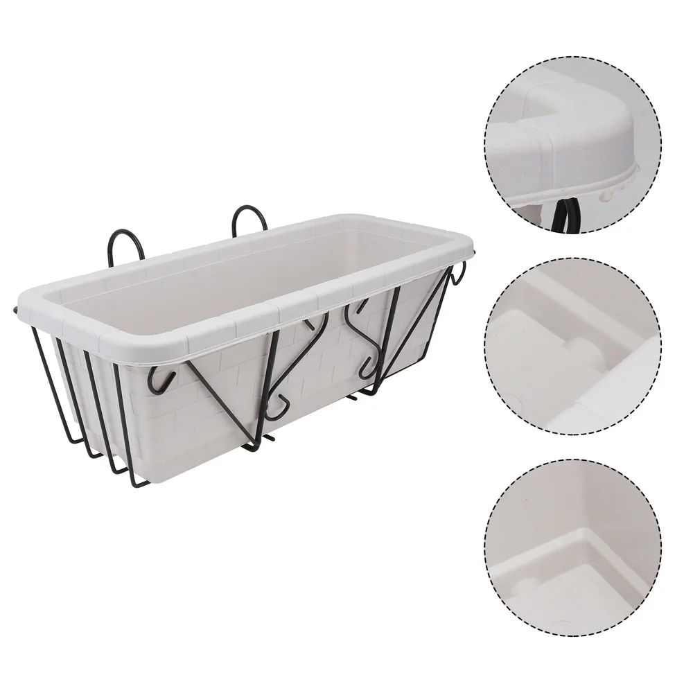 

1 Set Hanging Shelf Basket Railing Flowerpot Stand Balcony Planter Holder