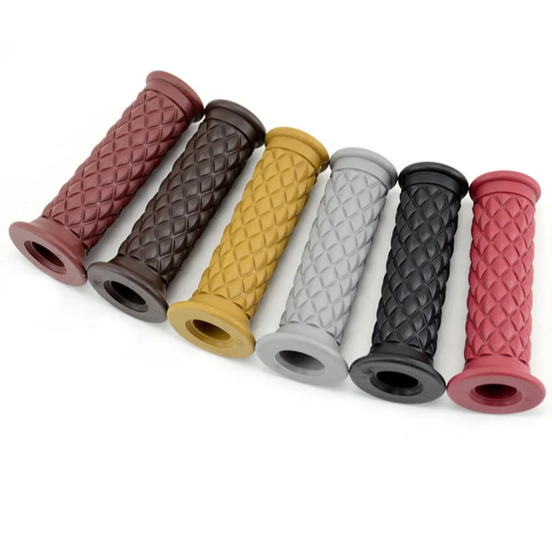 Ручки для мотокросса в стиле ретро левые и правые резиновые коричневые