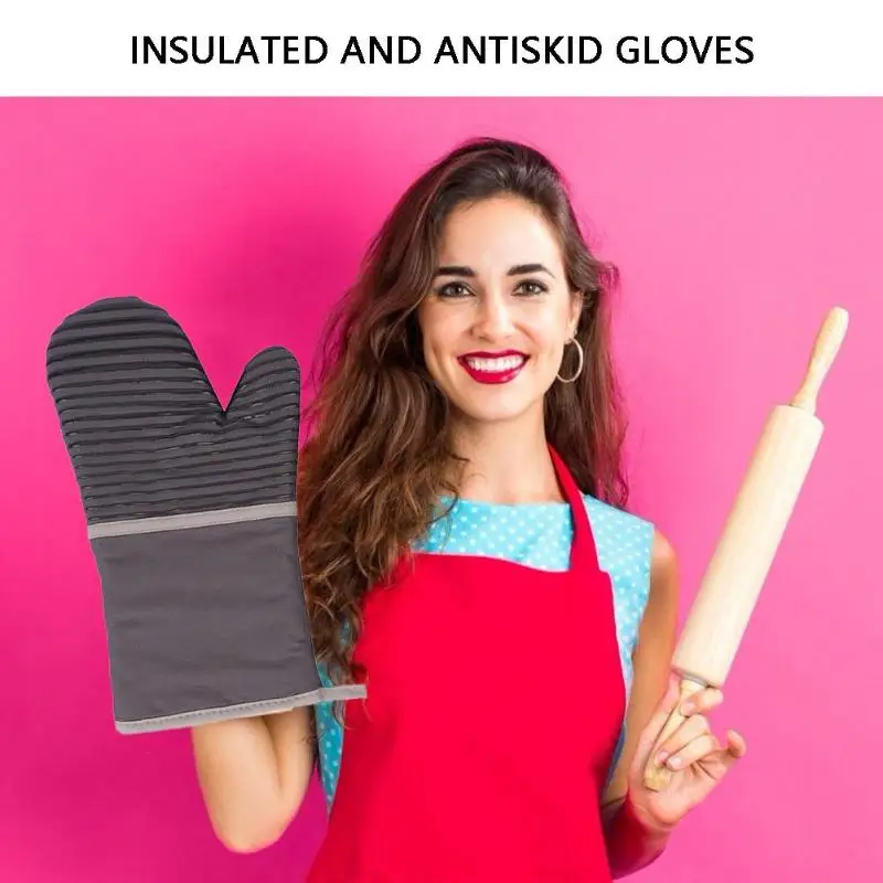VKTECH 1 пара термостойкие Жаростойкие перчатки для духовки Силиконовые