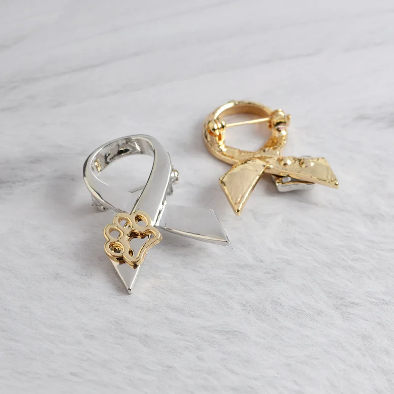 Модный шарф в форме собаки полые лапы кошка брошь котенок булавки Золотой