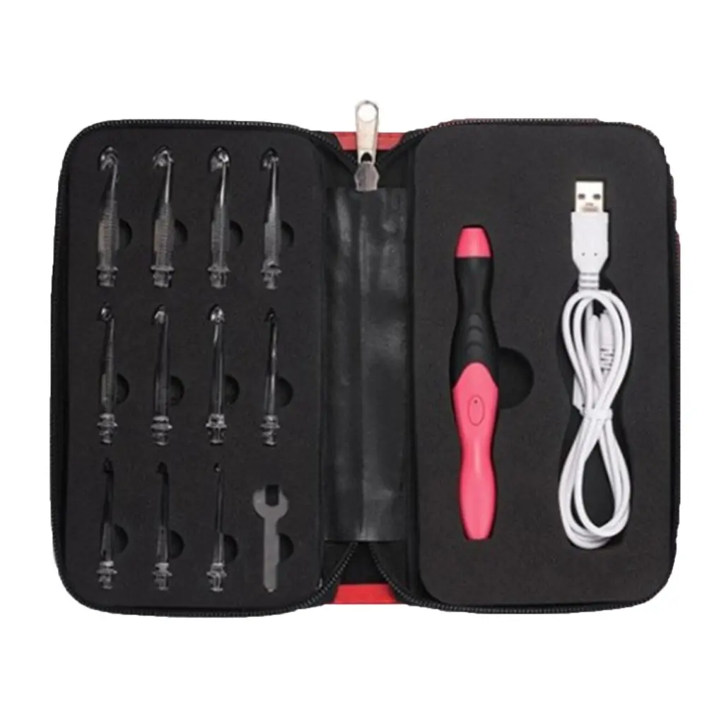 

11 In 1 Light Crochet Hook Rechargeable LED Knitting Tool Needle USB Knitting DIY Sweater Sewing Accessories