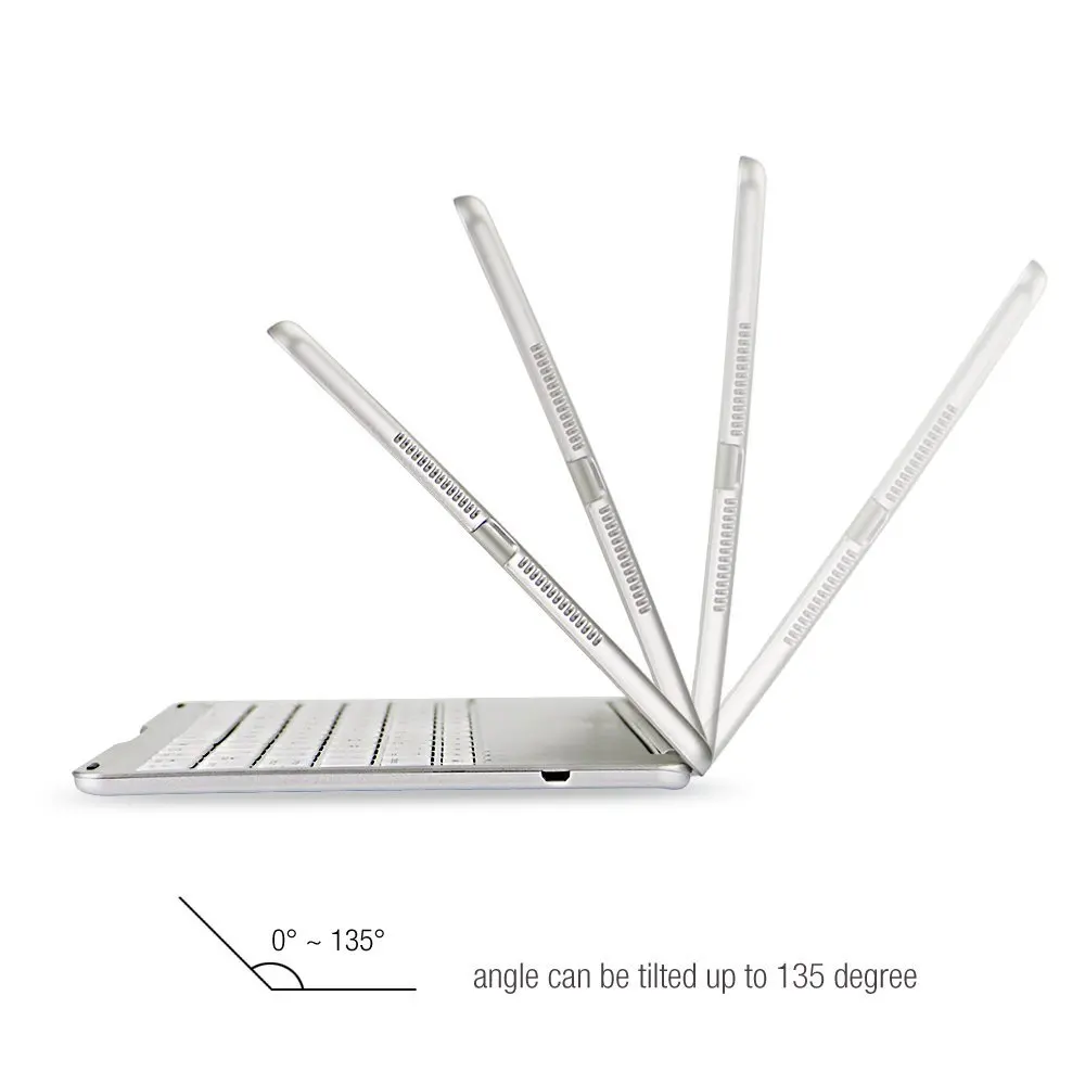 [Новинка] Алюминий 4,0 Bluetooth беспроводная клавиатура для iPad Pro 10,", металлический жесткий чехол+ Интеллектуальный переключатель вкл/выкл+ 7 цветов подсветка