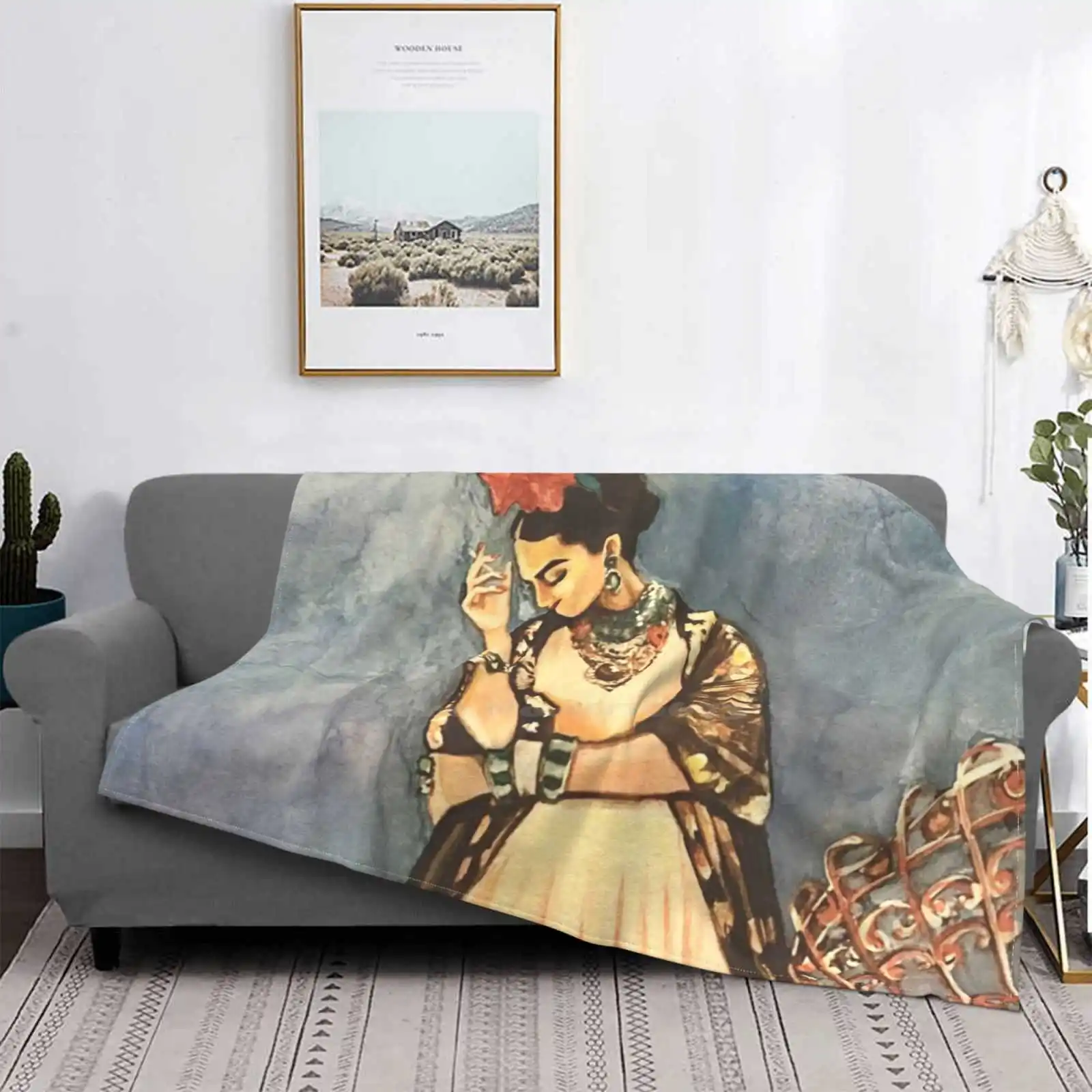 

Untitled Latest Super Soft Warm Light Thin Blanket Frida Inspired