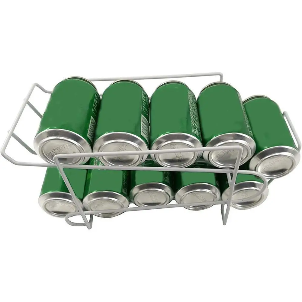 

Double-layer Refrigerator Beverage Beer Storage Shelf Roll Design Can Beer Iron Rack Can Refrigerator Organizer Storage Holders