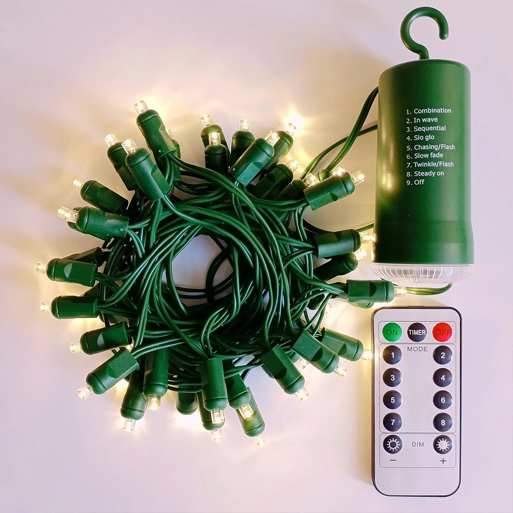 

5m Christmas Tree Light String 8 Functions Battery Box 50LED String Lights Garden Lawn Holiday Scene Lights Warm White