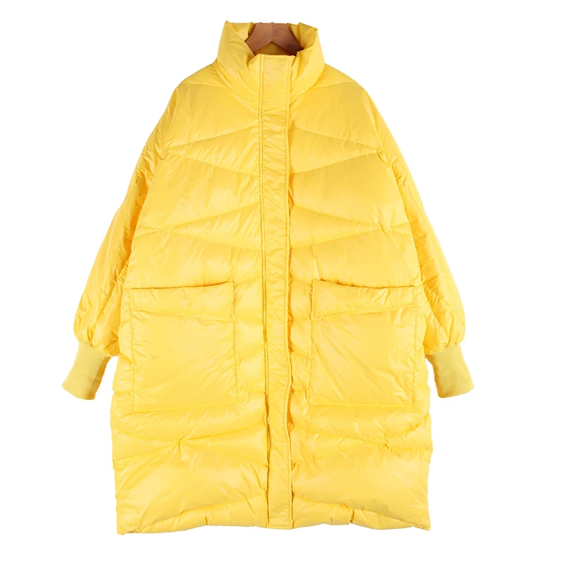 Зимняя новая модная брендовая стильная теплая куртка на белом утином пуху