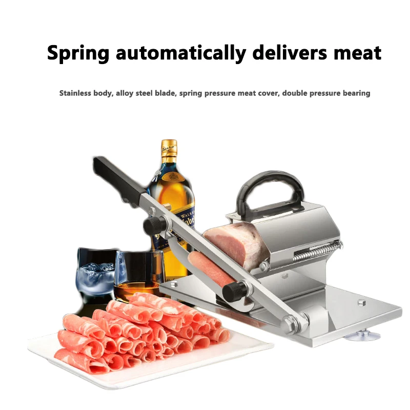 

Commercial desktop meat slicer Manual vegetables cutter Multi-function slicing machine for mutton/fat beef/lotus root pieces