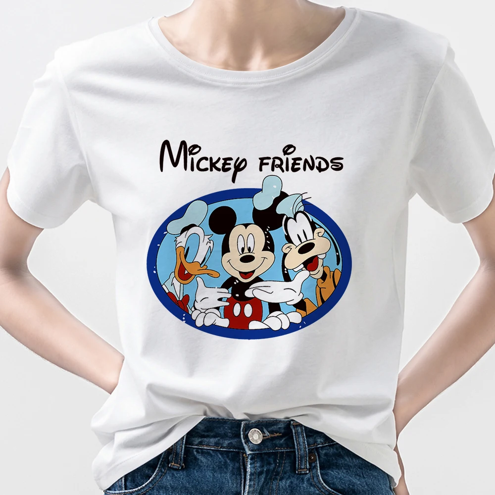 

Disney Cartoon T-Shirts Mickey Mouse With his Best Friends Animation Clothes Casual Women Cute Gorgeous Clothes Funny Shirt