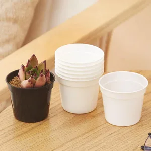 20/50x plant Nursery Pots grow cup Mini Plastic Round Flower Pot Home Office Decor Green for seed Succulents Garden Tools S1