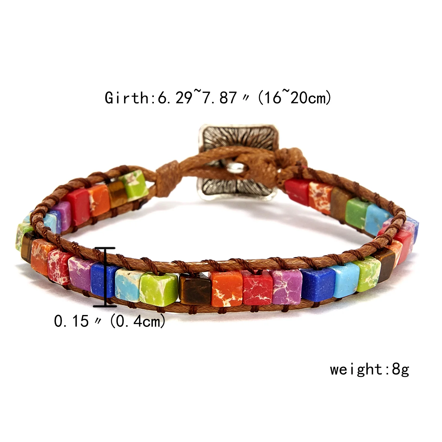 4MM CHAKRA Винтажные плетеные браслеты из натурального камня, круглые бусины, кожаный браслет для женщин, многослойный браслет в стиле бохо, ювелирные изделия ручной работы - Окраска металла: 4MM CHAKRA